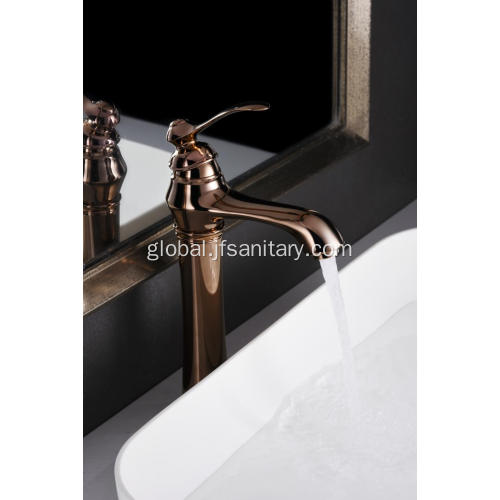 Custom Bathroom Faucets Rose Gold Single-Lever Vintage Vessel Sink Faucet Set Manufactory